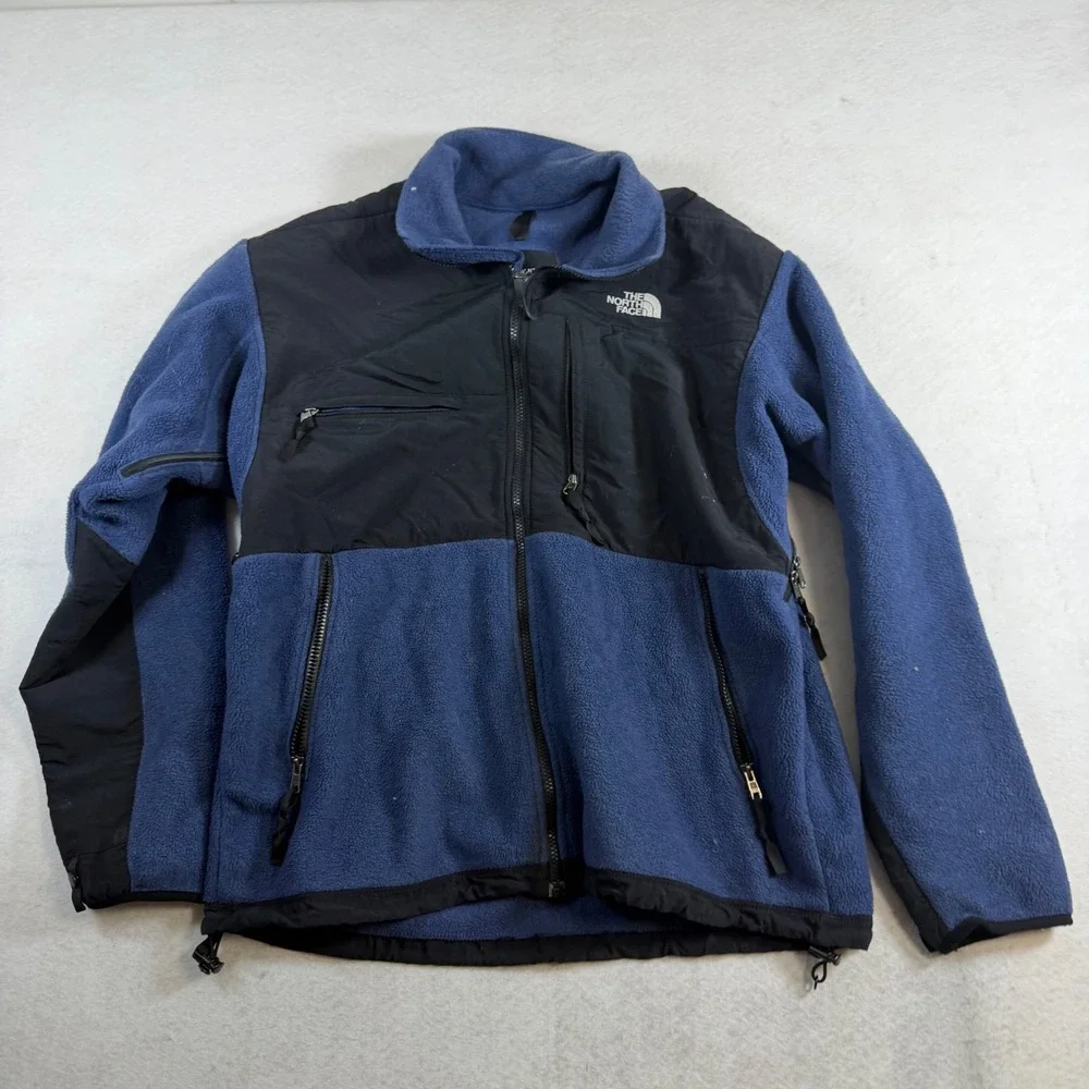 The North Face Denali Fleece Jacket Mens Large Blue Black Full Zip Heavyweight